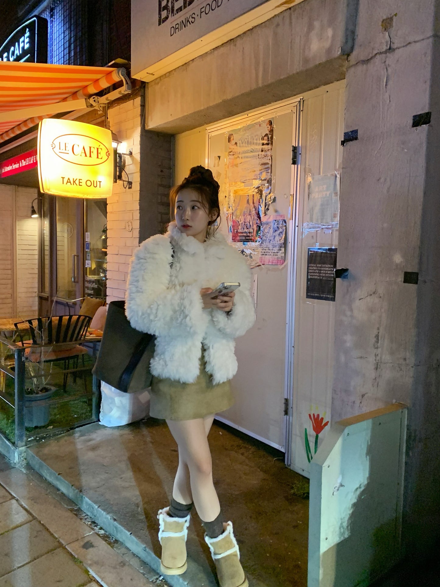 【予約】cotton candy fur jacket / milk white