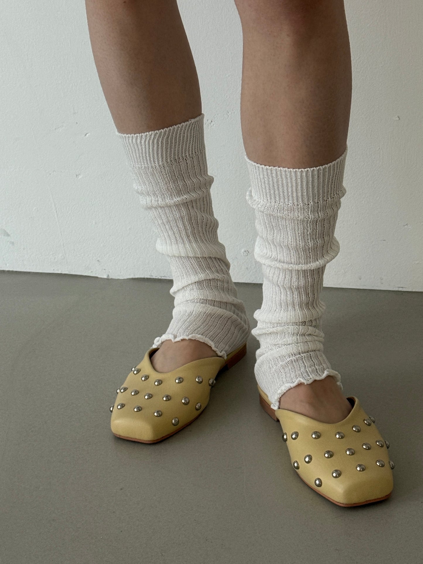 square pointed slipper / 2color