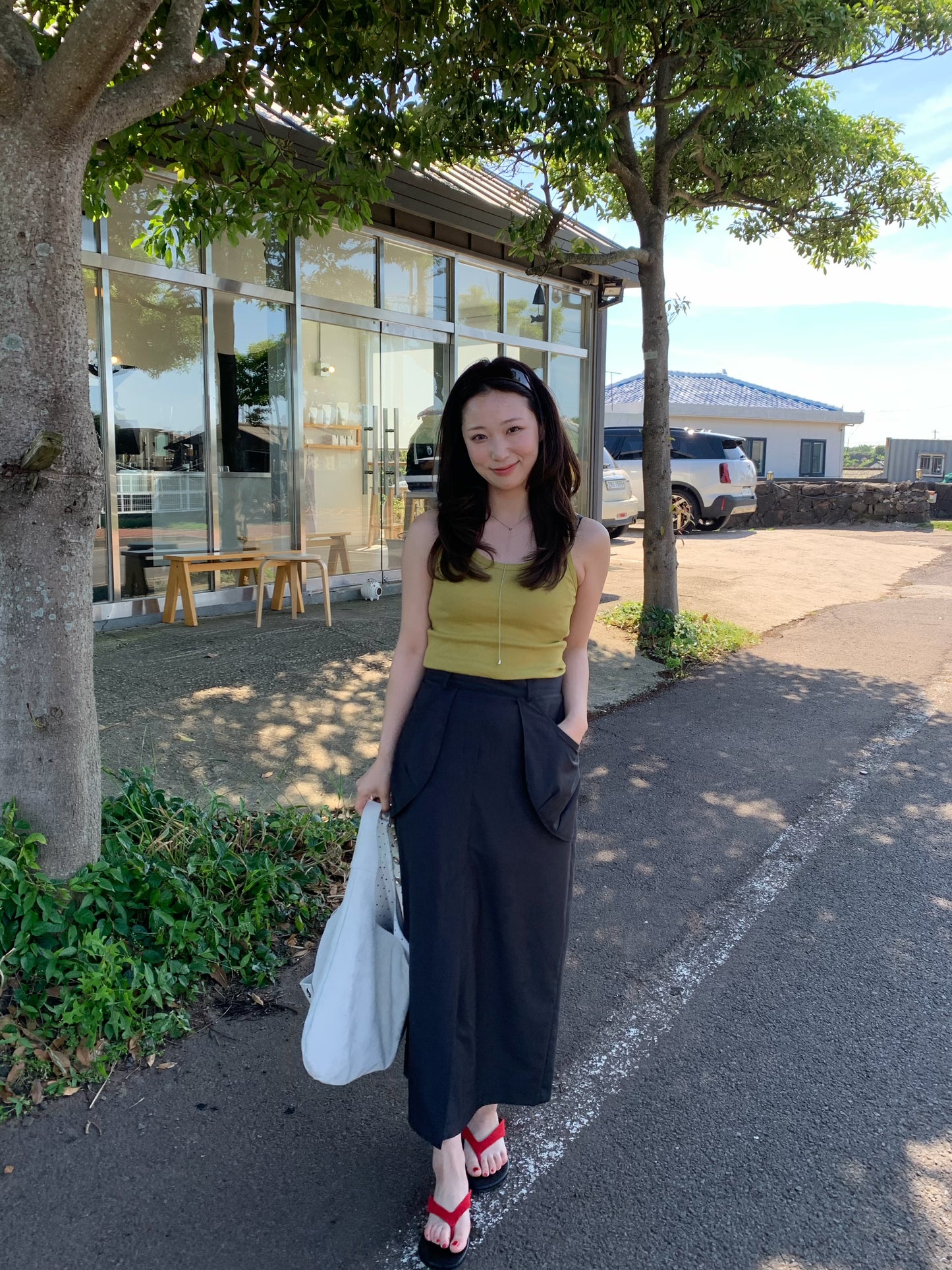 sleeve less round neck top / 6color