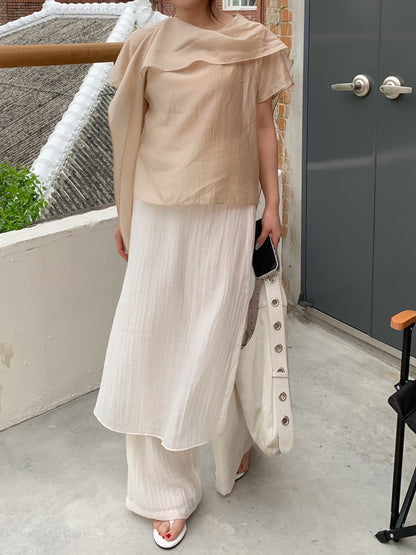 wrap wide pants / 3color