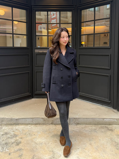 【予約】◆送料無料◆middle feminine Pcoat  / navy