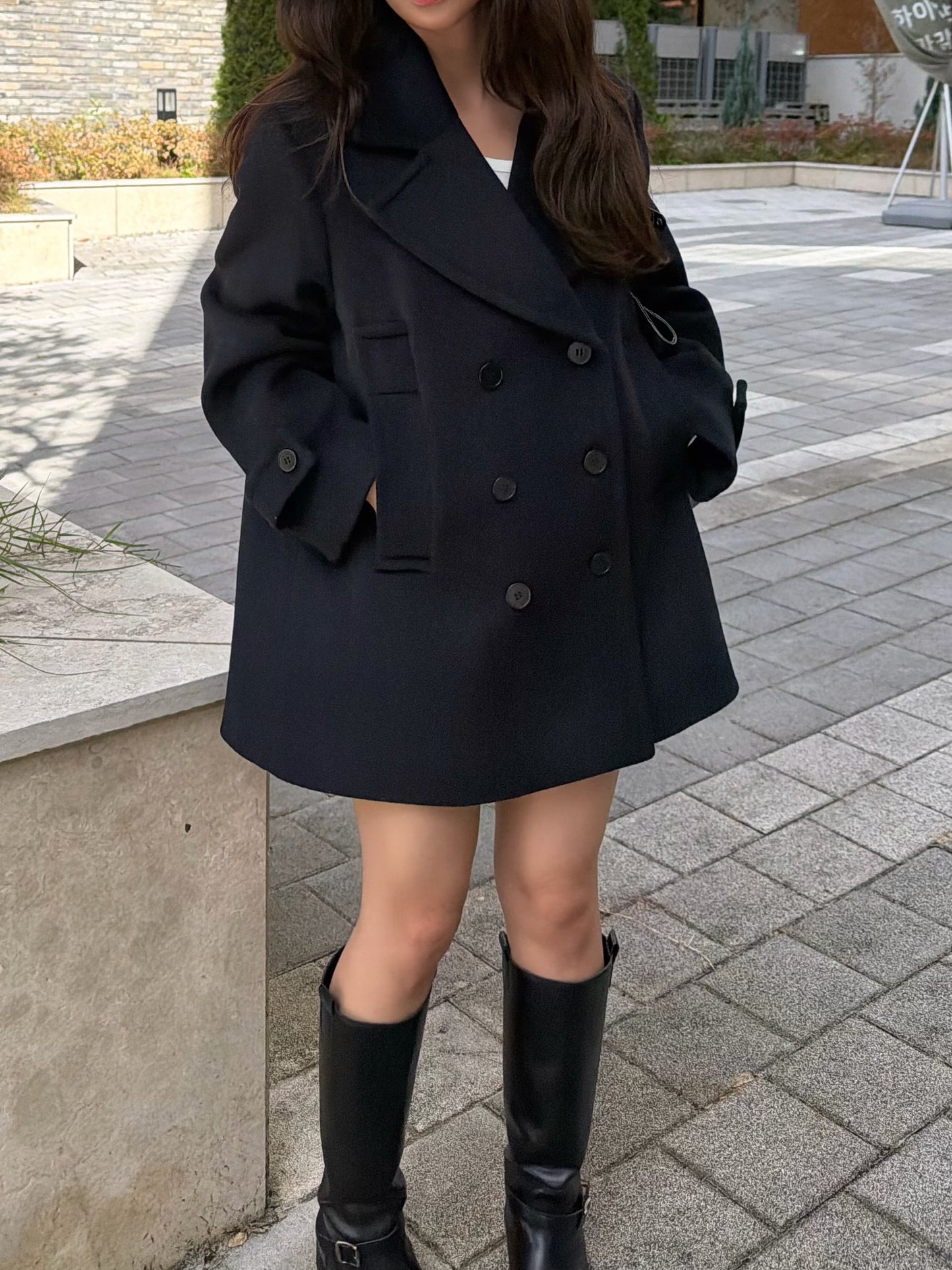 【予約】◆送料無料◆middle feminine Pcoat  / navy