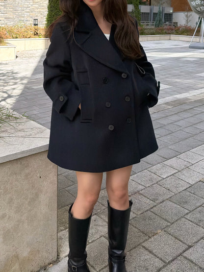 【予約】◆送料無料◆middle feminine Pcoat  / navy