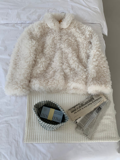 【予約】cotton candy fur jacket / milk white