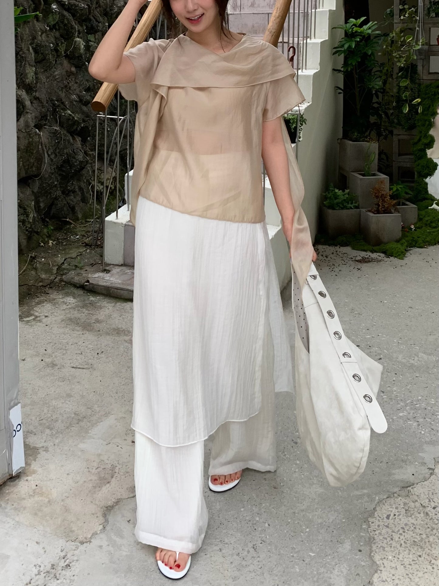 wrap wide pants / 3color