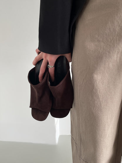 【送料無料】suede wedge heel sandals  / 2color
