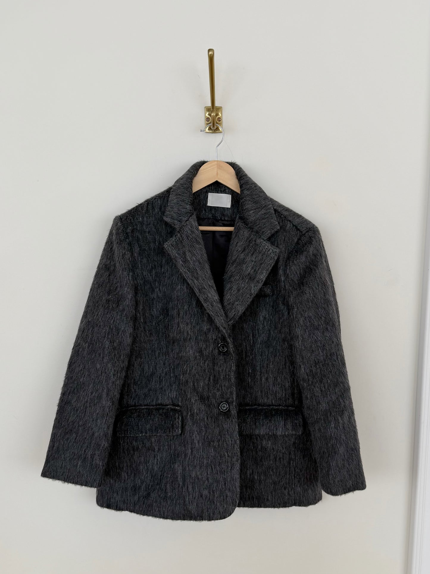 【予約】shaggy overfit jacket coat / ash black