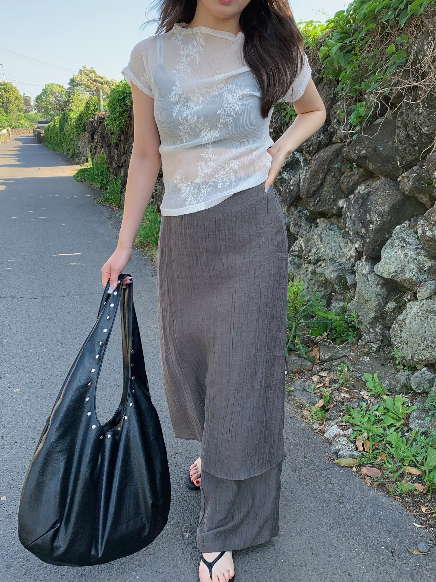 wrap wide pants / 3color