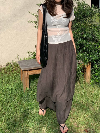 wrap wide pants / 3color