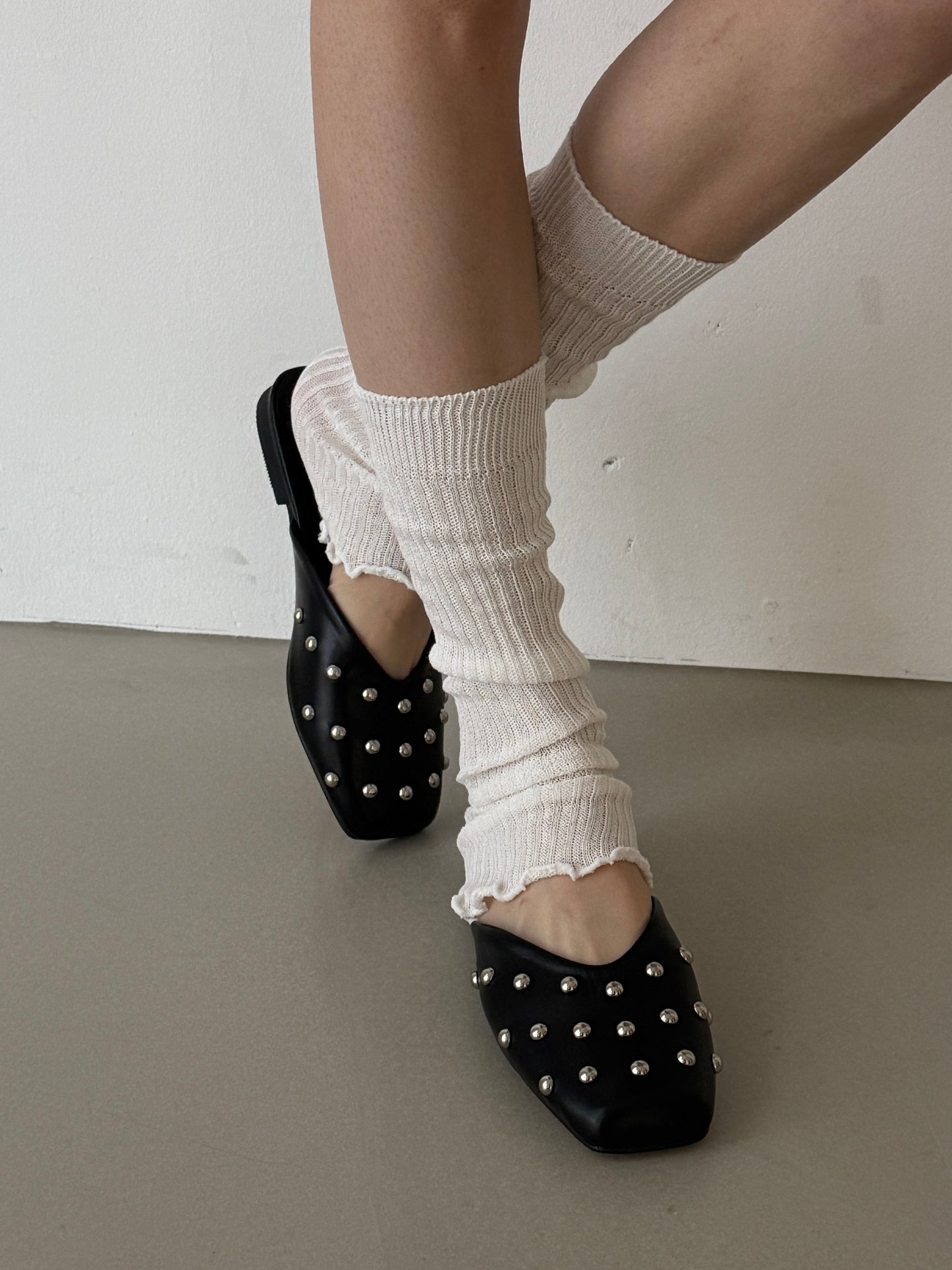 square pointed slipper / 2color