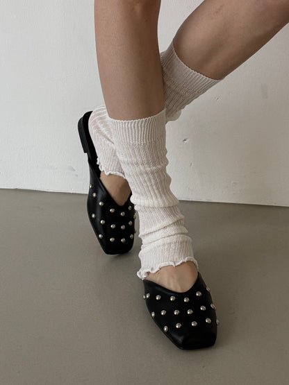 square pointed slipper / 2color