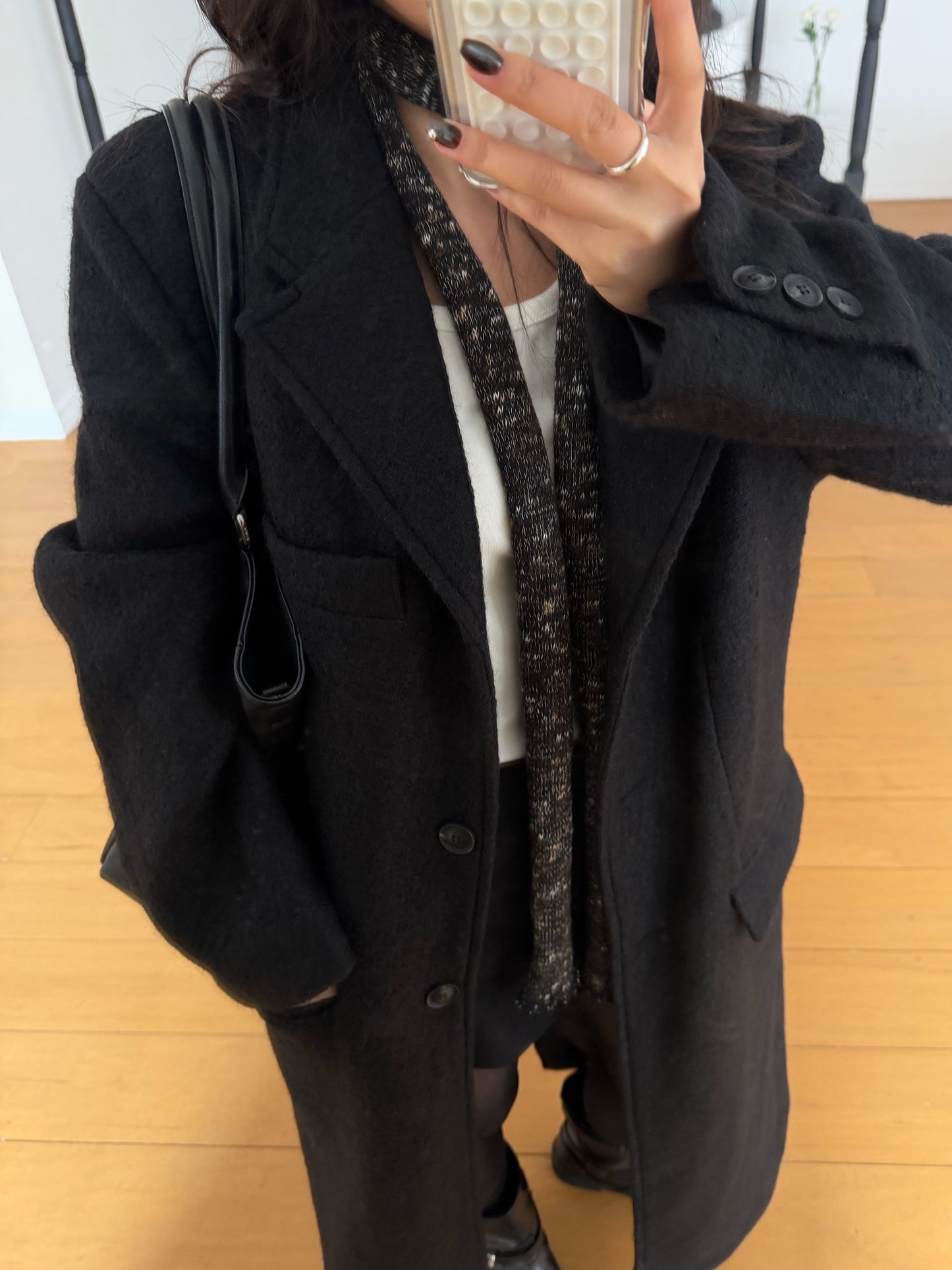 【予約】◆送料無料◆teddy long coat  / black