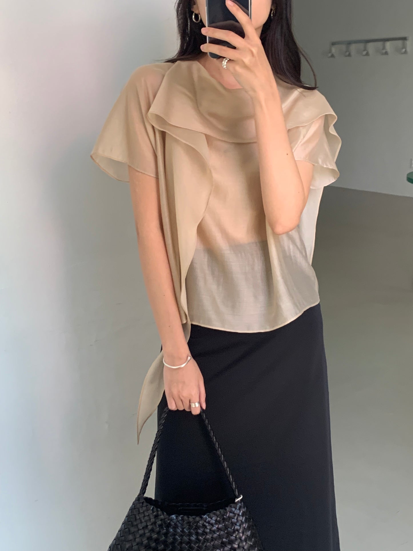 scarf blouse / 2color