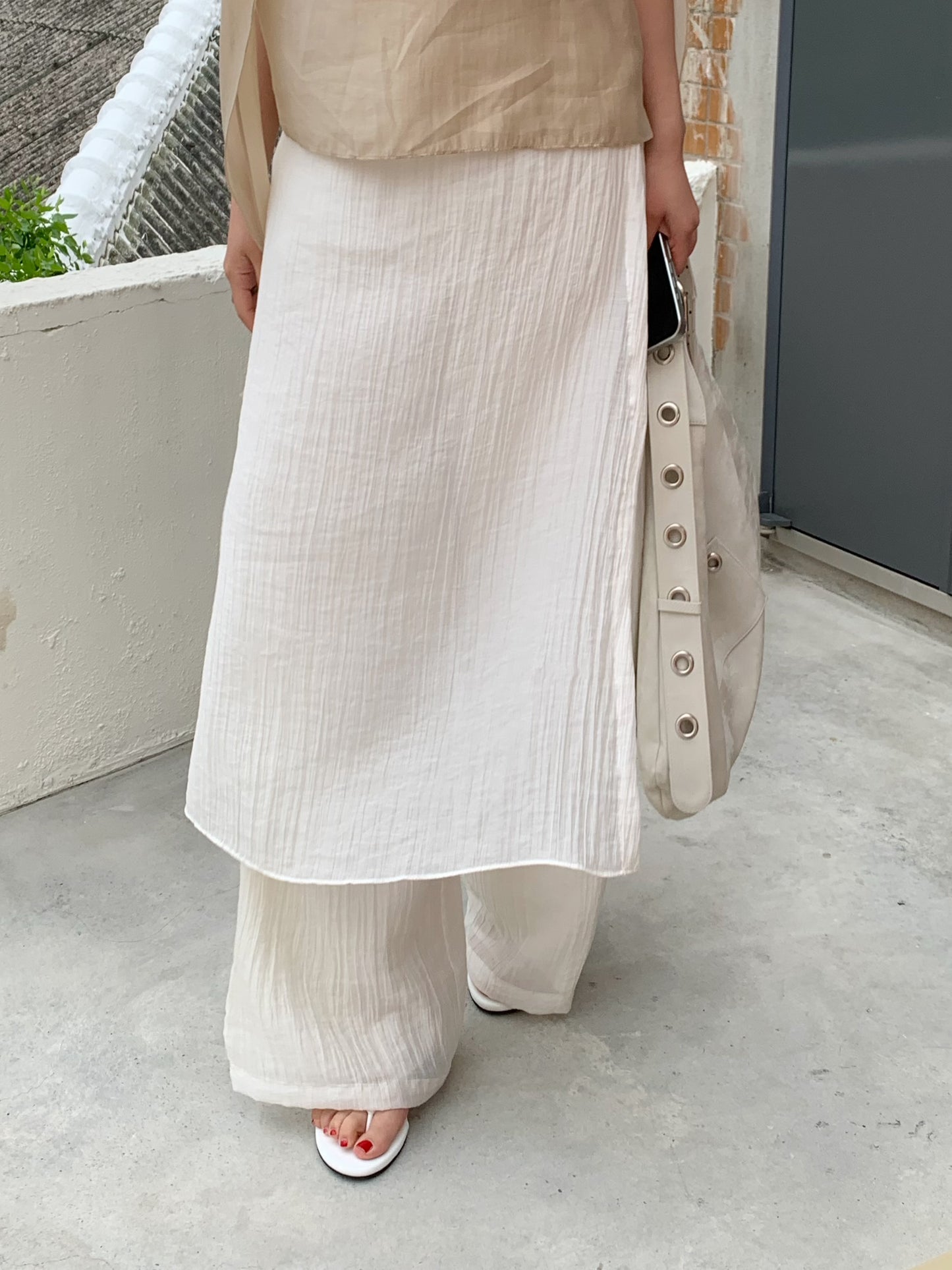 wrap wide pants / 3color