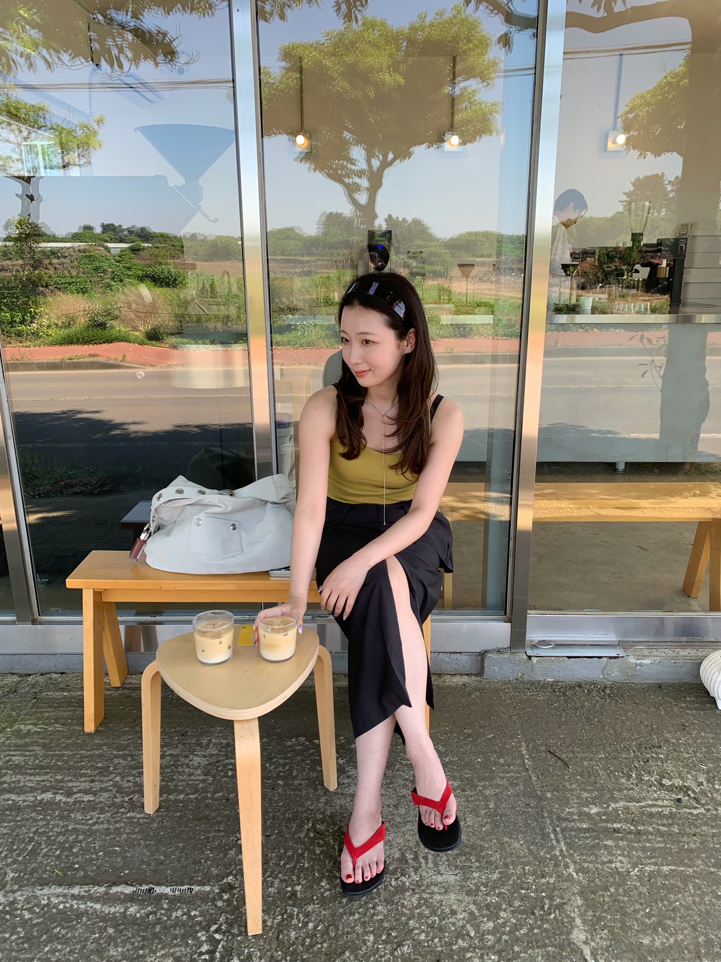 sleeve less round neck top / 6color