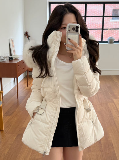 【予約】◆送料無料◆side pocket short down jacket / ivory