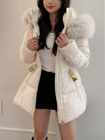 【予約】◆送料無料◆side pocket short down jacket / ivory