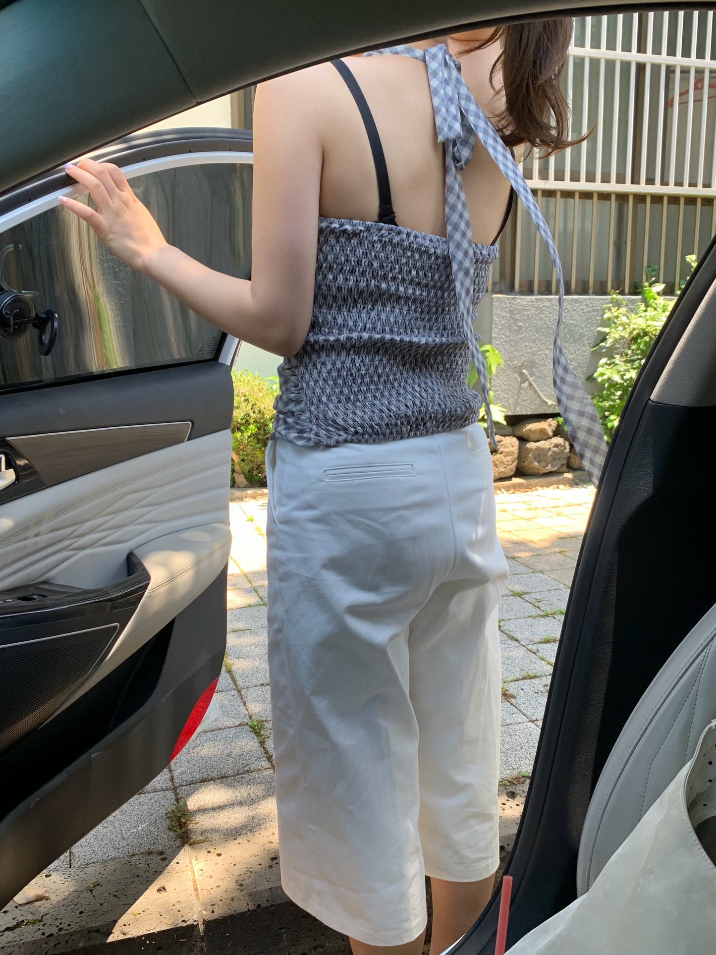check holter neck blouse / 2color