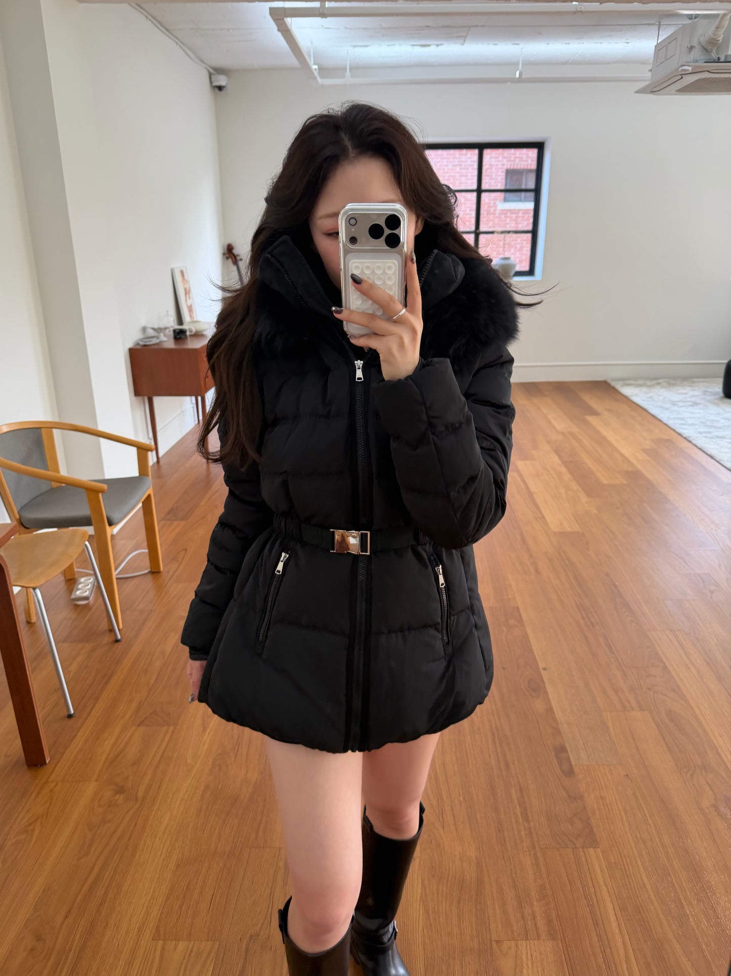 【予約】◆送料無料◆side pocket short down jacket / black