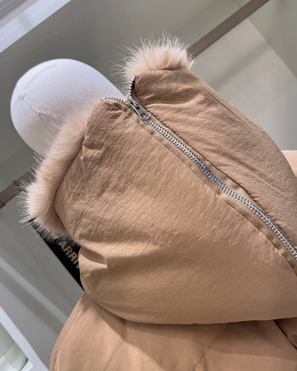 【即納】◆送料無料◆ double button middle fur down