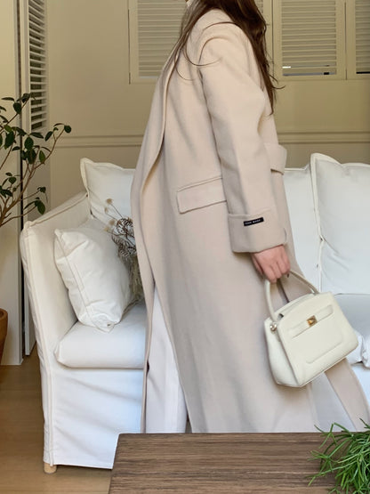 【即納】◆送料無料◆[wool 90％] HAND MADE - luxury long coat / light beige