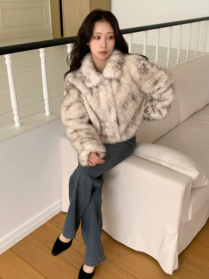 【予約】shaggy overfit jacket coat / light gray