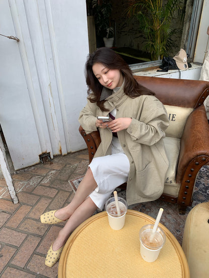 square pointed slipper / 2color