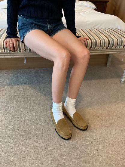 【送料無料】real suede round loafer (本革)