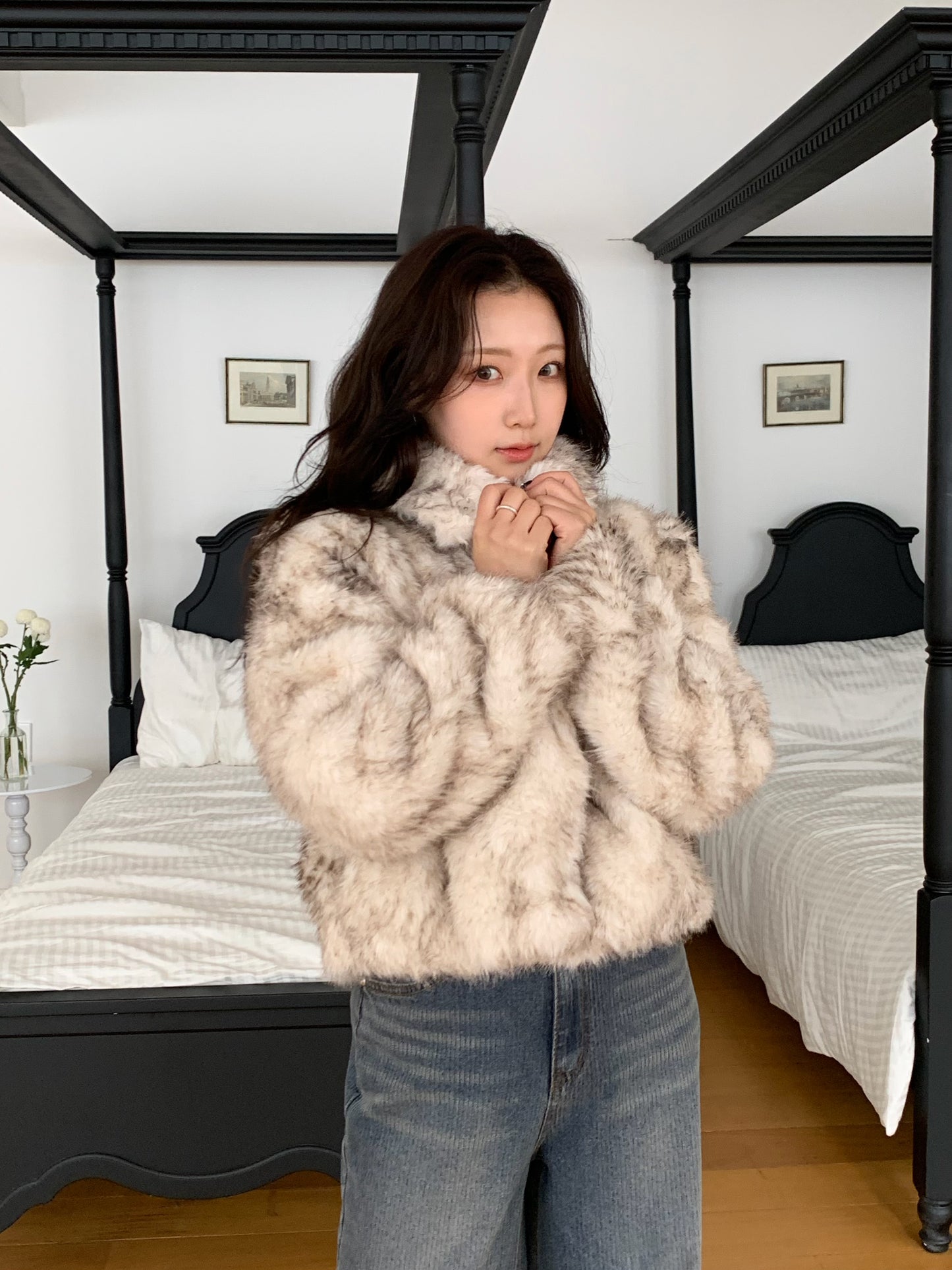 【予約】ombre fake fur jacket