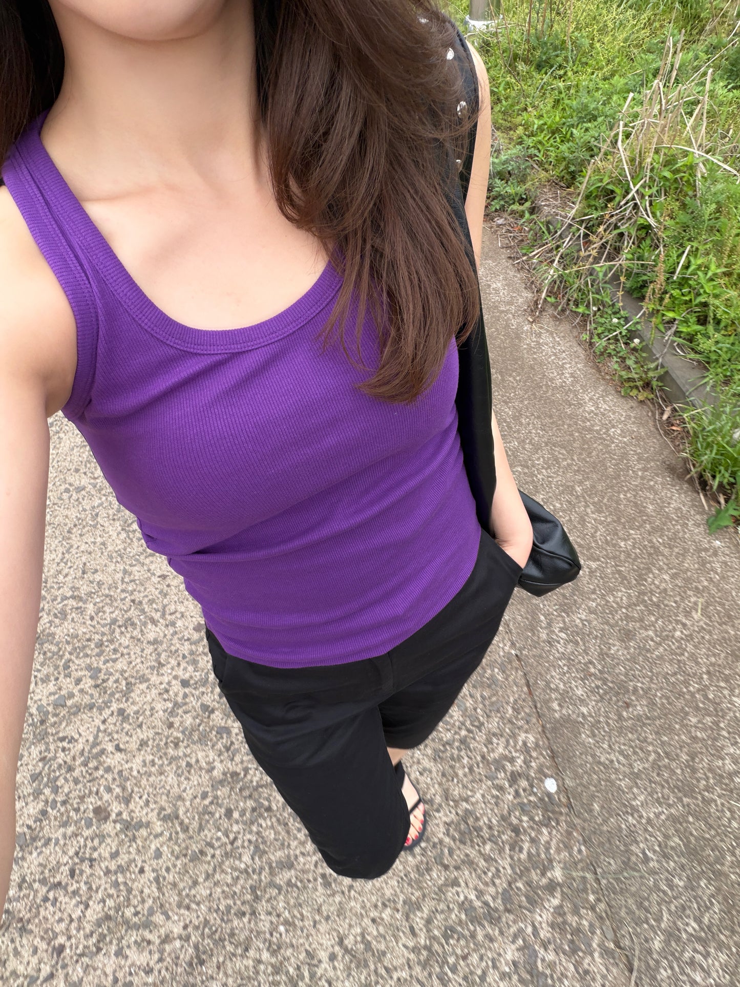 sleeve less round neck top / 6color