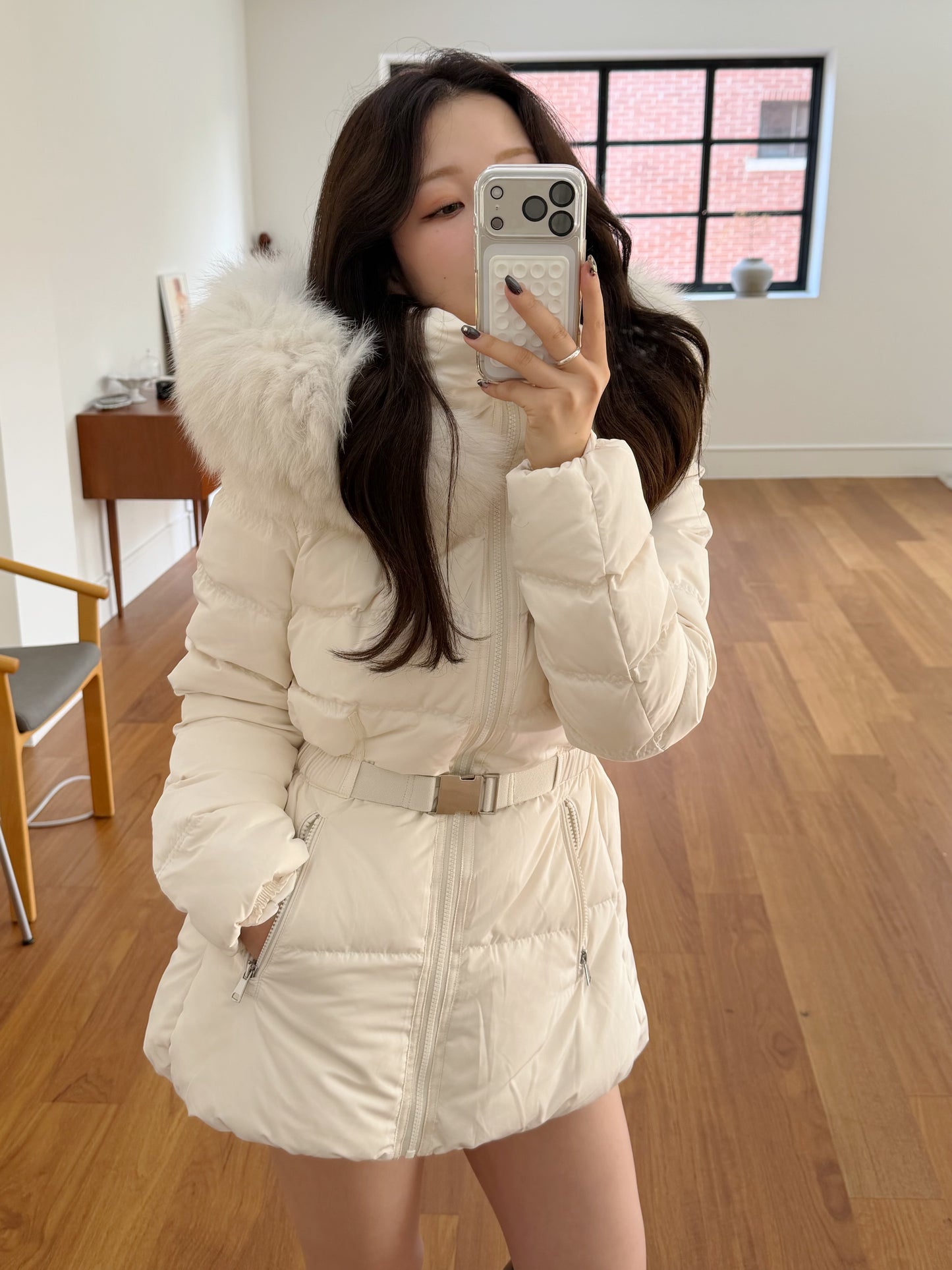 【予約】◆送料無料◆side pocket short down jacket / ivory