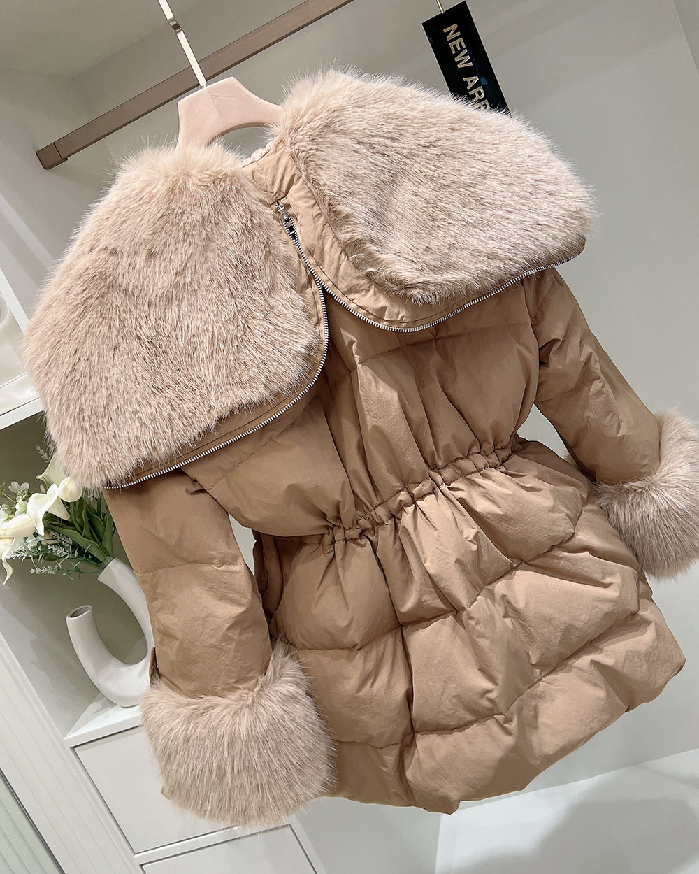 【即納】◆送料無料◆ double button middle fur down