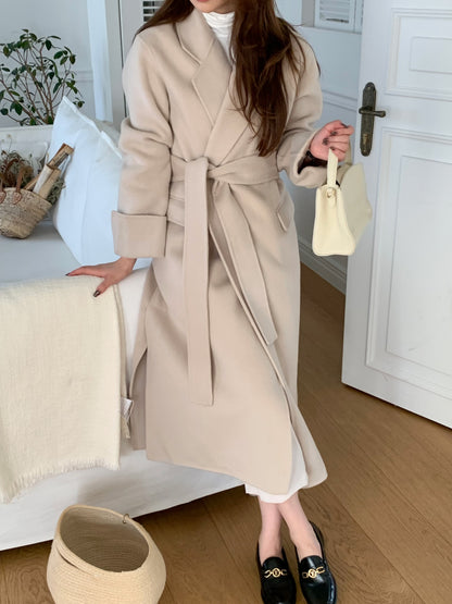【即納】◆送料無料◆[wool 90％] HAND MADE - luxury long coat / light beige