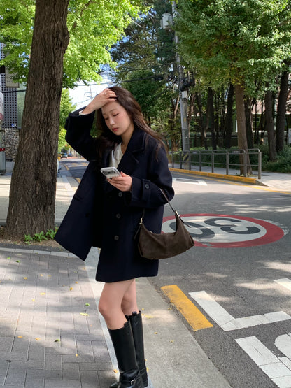 【予約】◆送料無料◆middle feminine Pcoat  / navy