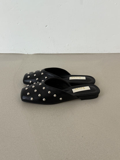 square pointed slipper / 2color