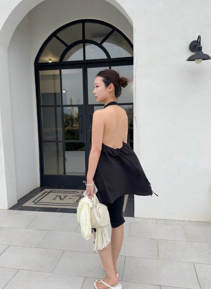 Vneck back open ops / 2color