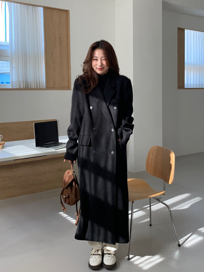 【即納】double bottun over chester coat / black