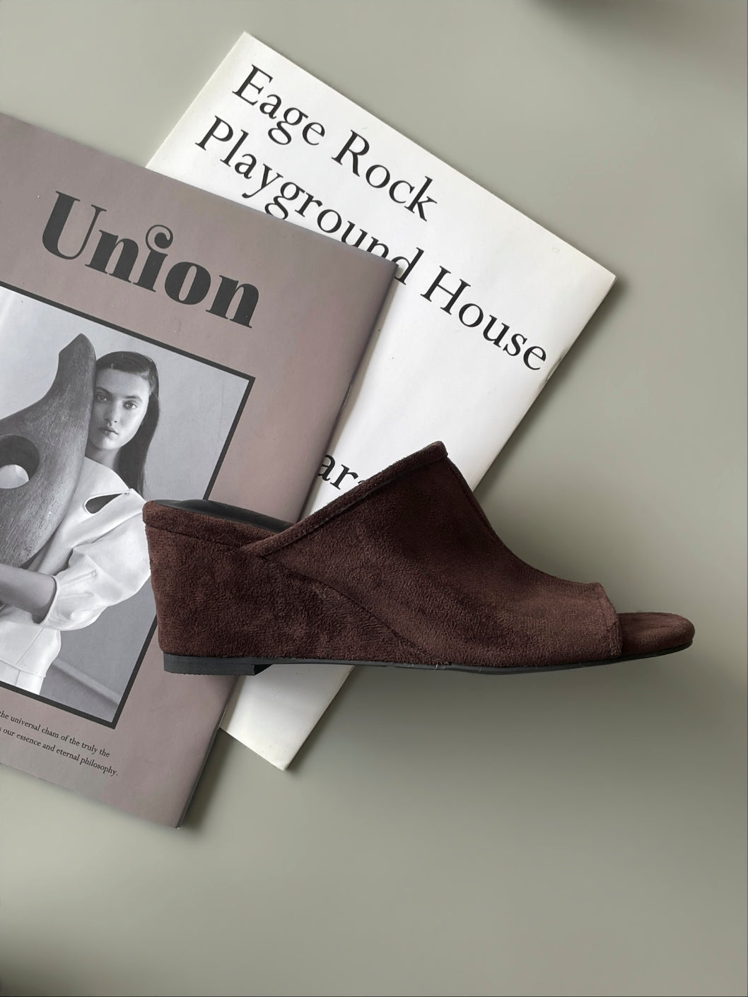 【送料無料】suede wedge heel sandals  / 2color