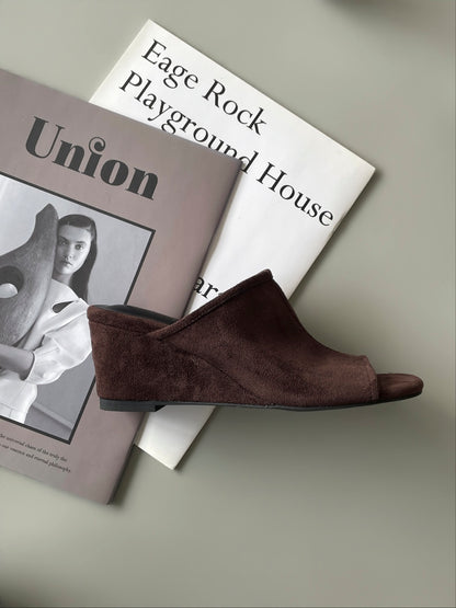 【送料無料】suede wedge heel sandals  / 2color