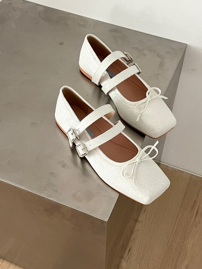 【送料無料】double belt ballerina shoes / 2color