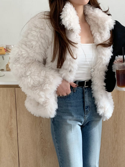 【予約】cotton candy fur jacket / milk white