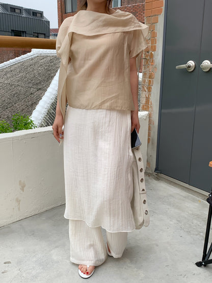 wrap wide pants / 3color