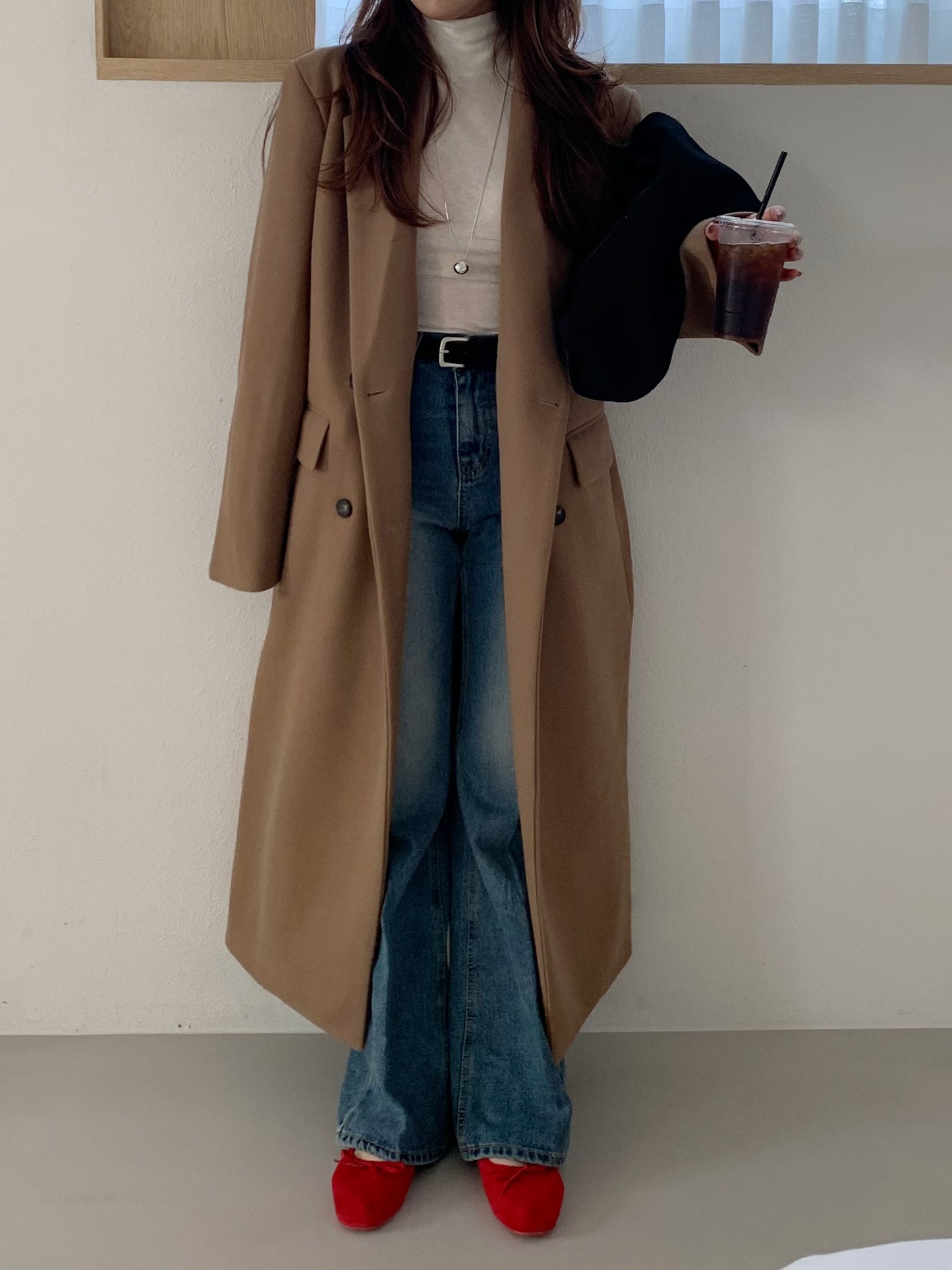 【即納】double bottun over chester coat / brown