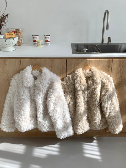 【予約】cotton candy fur jacket / camel