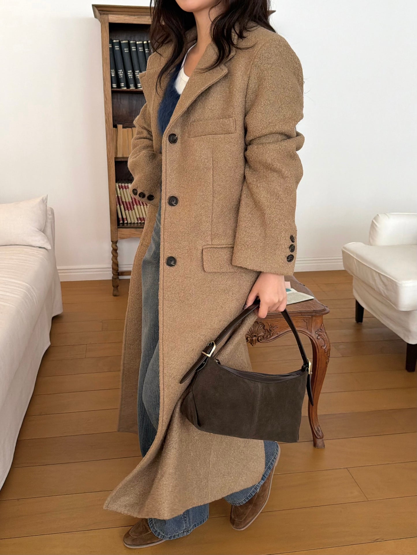 【予約】◆送料無料◆teddy long coat  / camel