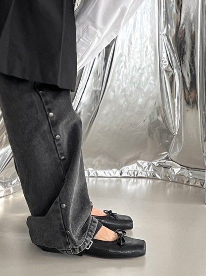 【送料無料】double belt ballerina shoes / 2color
