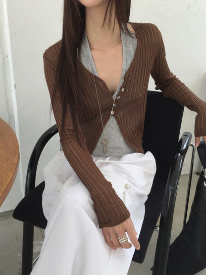 see through lib cardigan / 5color