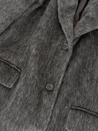 【予約】shaggy overfit jacket coat / light gray