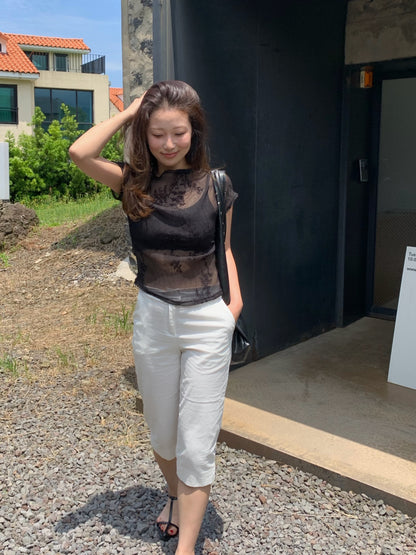 half capri pants / 2color