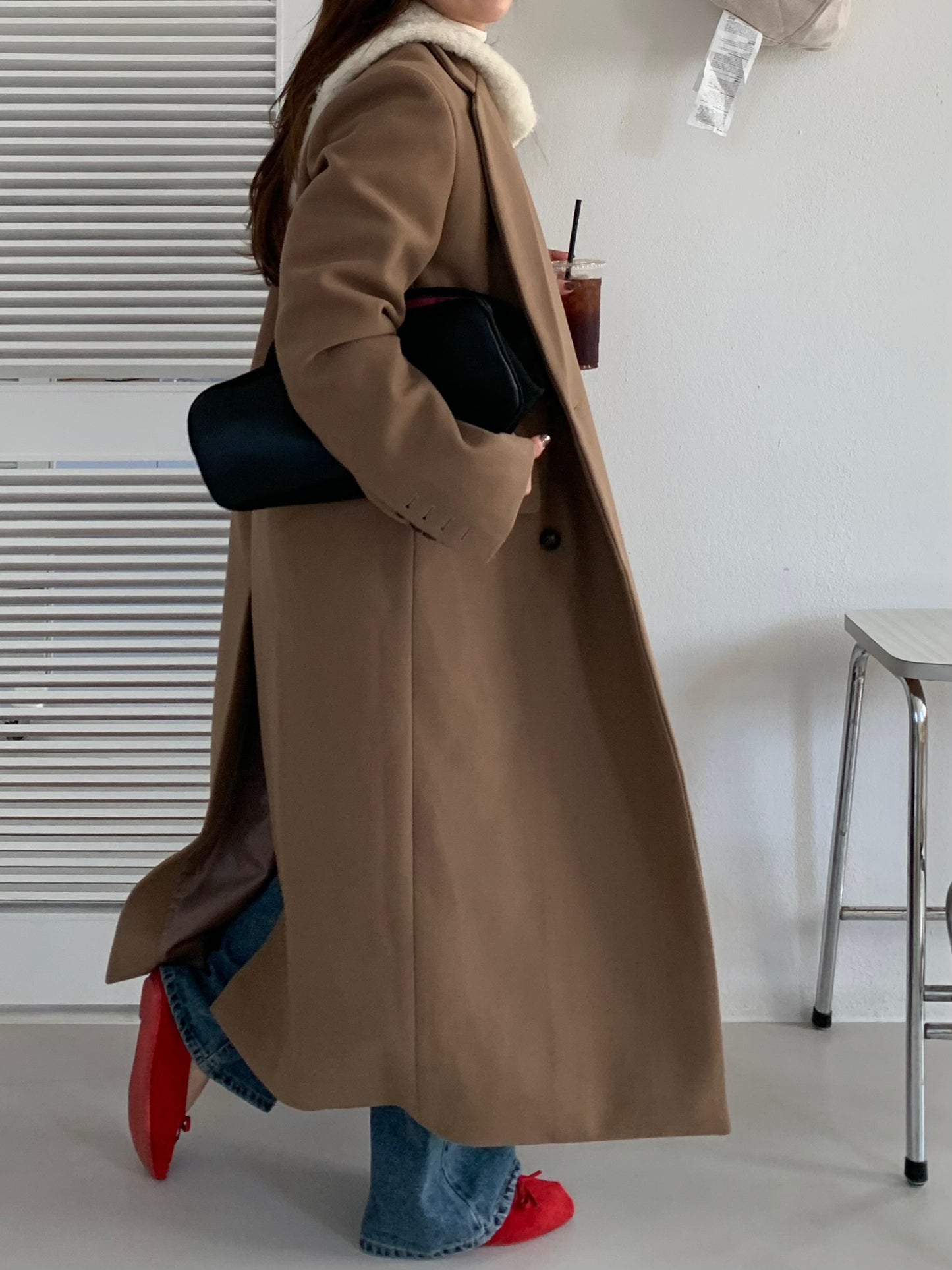 【即納】double bottun over chester coat / brown